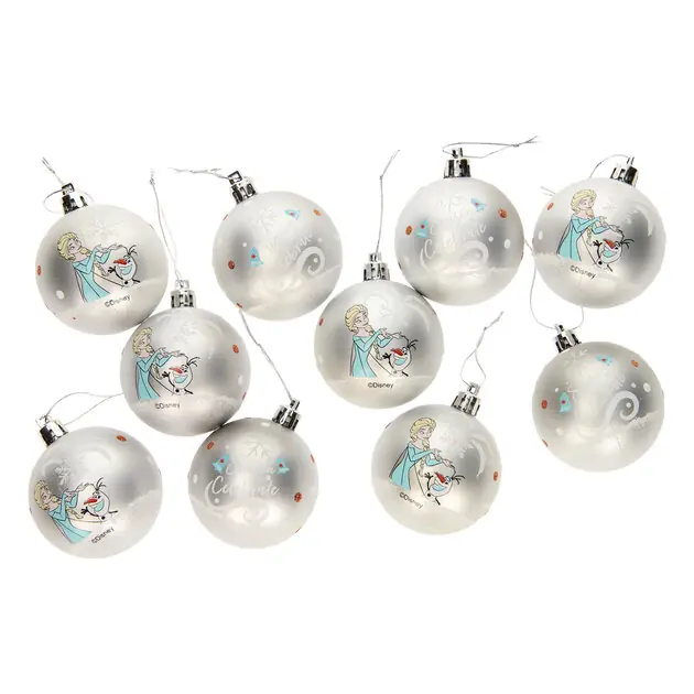 Kinder Kerstballen Frozen II Zilver, 10x6cm Hoge Kwaliteit