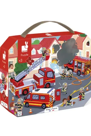Janod Puzzelkoffer De Brandweer - 24 stuks Actieprijs
