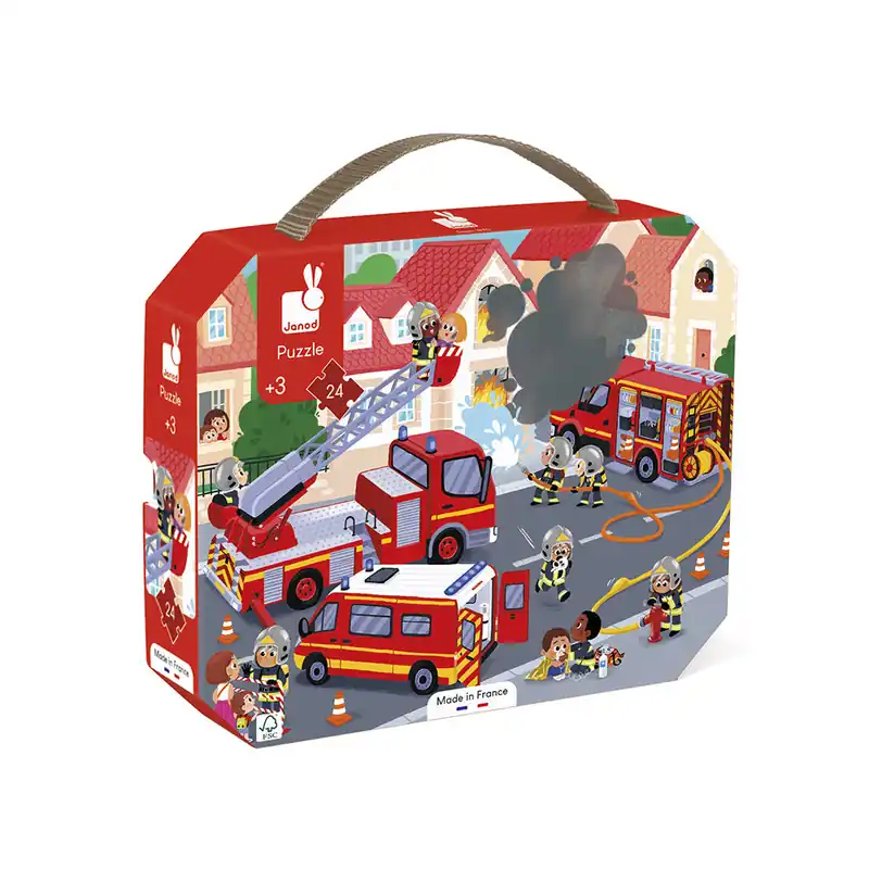 Janod Puzzelkoffer De Brandweer - 24 stuks Actieprijs