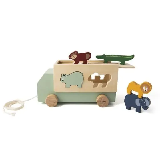 Seizoensaanbieding Trixie Houten dierentruck, vormendoos en trekspeeltje