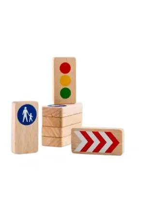 Waytoplay houten verkeersborden (8 stuks) Lage Kosten