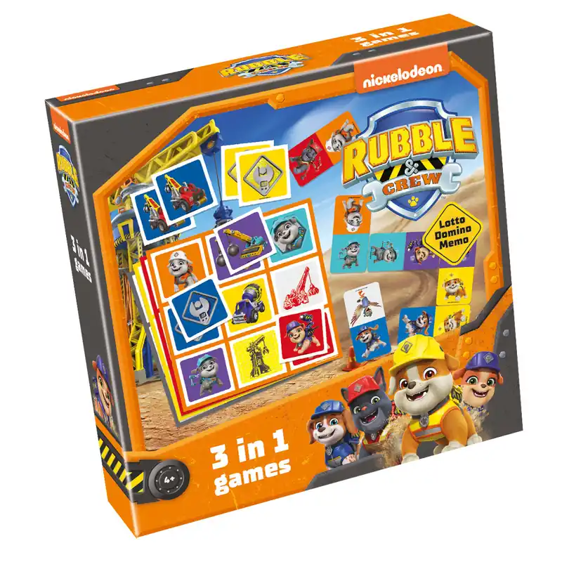 Tijdelijk Beschikbaar Tactic Rubble & Crew 3 in 1 Lotto, Domino, Memo