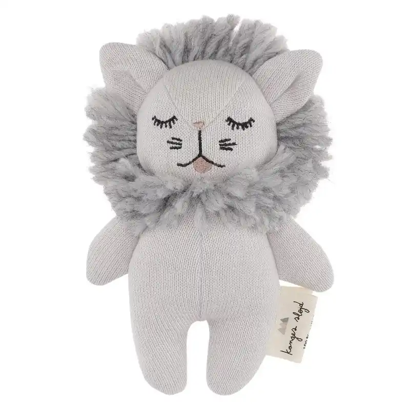 Konges Sløjd Knuffel Lion Grey 16cm Hoge Kwaliteit