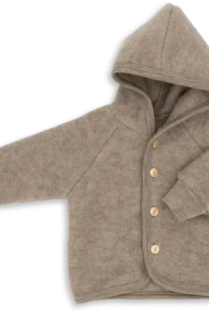 Engel Natur 100% wol-fleece vestje-jasje - Walnoot maat 50-116 Gereduceerde Prijs