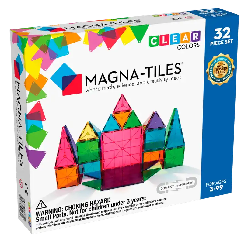 Must-Have Magna Tiles - 32 stuks Clear Colors - Constructiespeelgoed