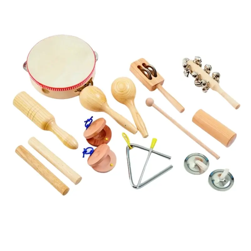 TickiT - houten muziekinstrumenten - percussieset - 16-delig Premium