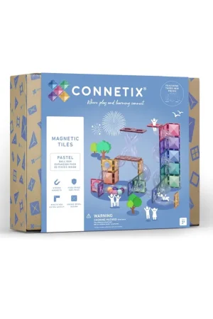 CONNETIX - Pastel Ball Run Pack knikkerbaan Uitbreiding 80 stuks - magnetisch constructiespeelgoed Op = Op