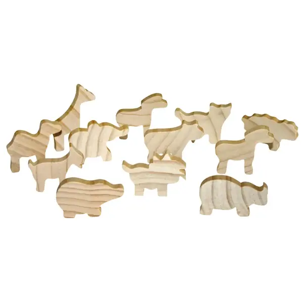 Eduplay - 12 houten dieren (onbeschilderd) Bestseller