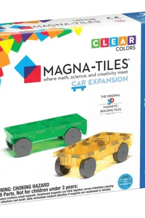 Magna Tiles - 2 stuks Cars Auto's Clear Colors - Constructiespeelgoed Shop Nu
