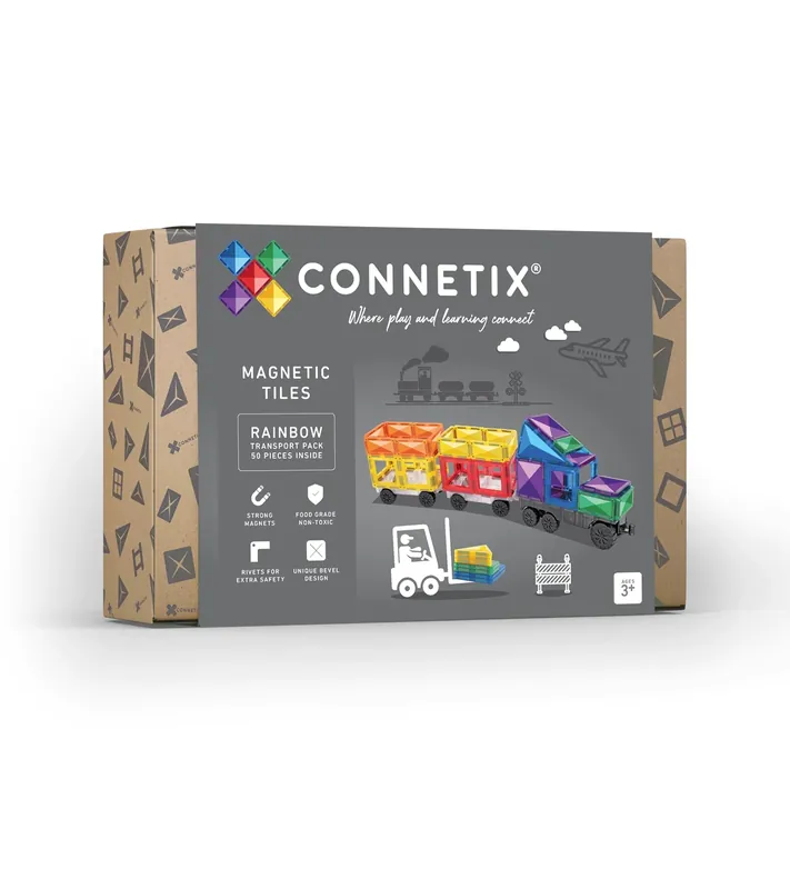 Direct Verzonden CONNETIX - Rainbow Transport 50 stuks - magnetisch constructiespeelgoed