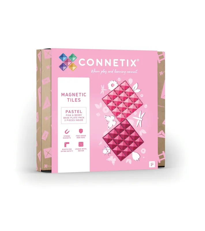 CONNETIX - 2 Pastel Pink Berry basisplaten 30 x 30 cm - magnetisch constructiespeelgoed Beste Prijs