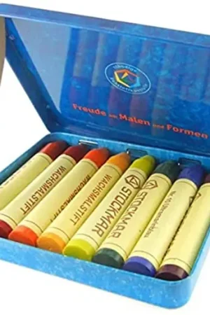 Stockmar - 8 (bijenwas)krijtjes-stiftjes in blik - zonder zwart Bestseller