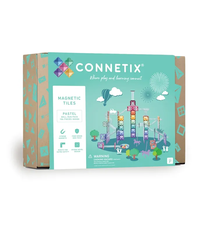 Betrouwbaar CONNETIX - Pastel Ball Run Pack knikkerbaan 106 stuks - magnetisch constructiespeelgoed