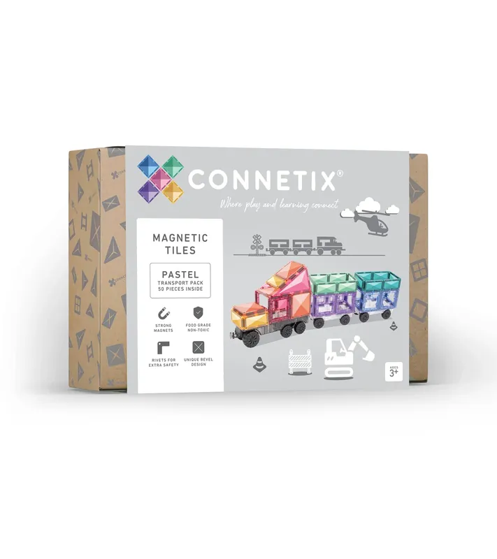 Korting CONNETIX - Pastel Transport 50 stuks - magnetisch constructiespeelgoed