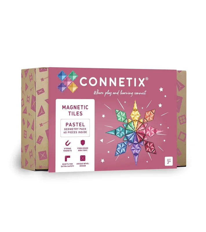 Seizoensaanbieding CONNETIX - 40delig Pastel Geometry Pack - magnetisch constructiespeelgoed