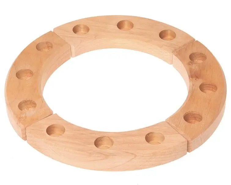 Grimm's - Houten Verjaardagsring Jaarring 12 gaten - 22cm Hoge Kwaliteit