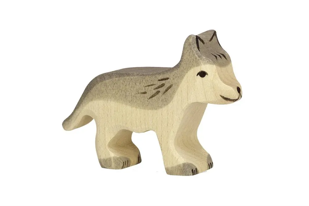 Holztiger - Houten Dieren - Wolf klein - 7 cm Laatste Versie