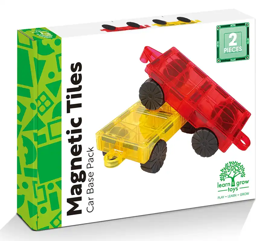 Actieprijs Learn And Grow - Magnetisch constructiespeelgoed Car Pack - 2 stuks