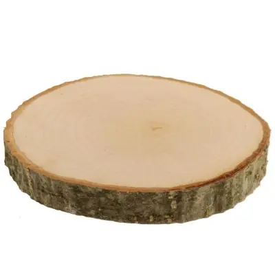 Grote houten schijf of plank met schors Ø 10 cm dikte is 1,5cm Bestel Nu
