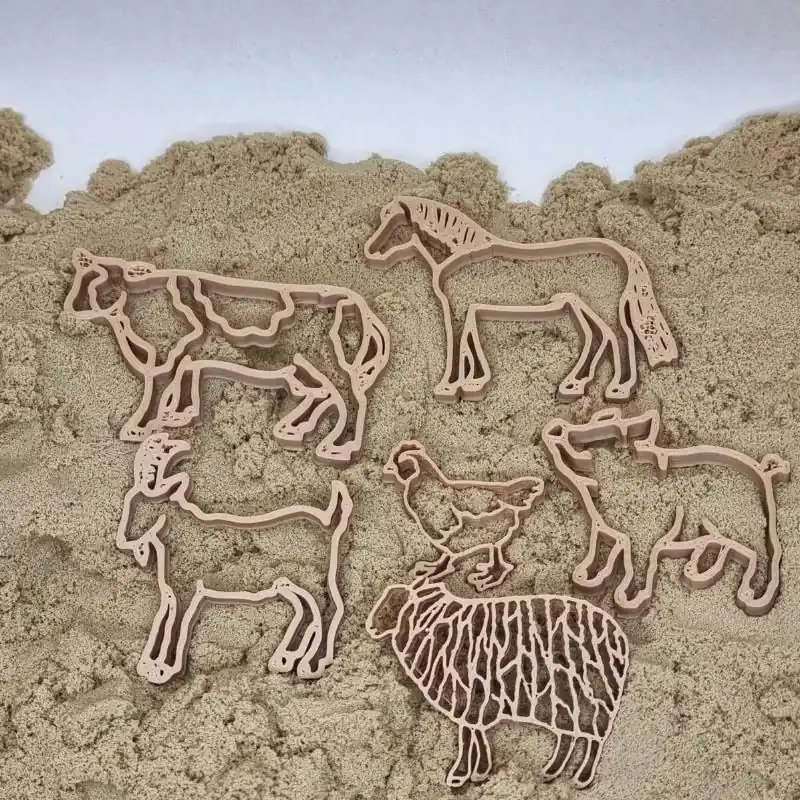 Grennn - Boerderijdieren uitstekers Magisch Zand - 6 stuks Lage Kosten