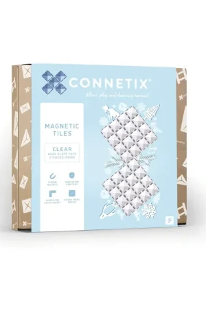 CONNETIX - 2 Clear basisplaten 30 x 30 cm - magnetisch constructiespeelgoed Gratis Retour
