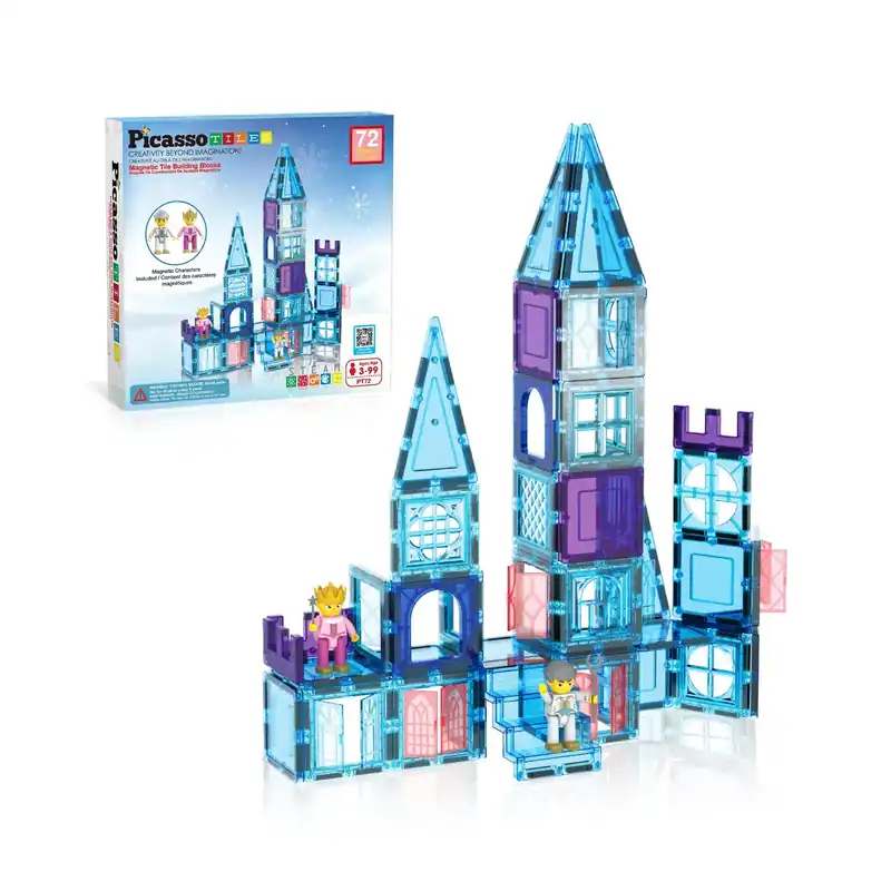 PicassoTiles - 72 stuks Ice set Magnetisch constructiespeelgoed Rechtstreeks Van De Fabrikant