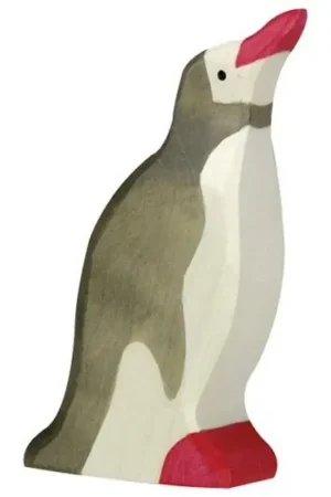 Alleen Vandaag Holztiger - Houten Dieren - Pinguïn hoofd omhoog 5 cm