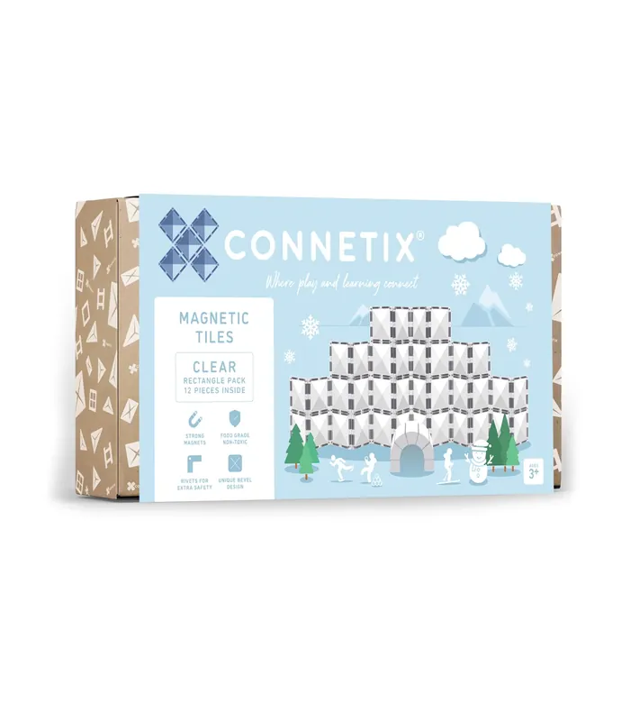 Bestseller CONNETIX - Rectangle Clear Pack 12 stuks - magnetisch constructiespeelgoed