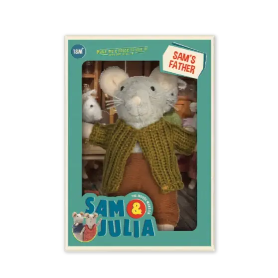 Het Muizenhuis - Knuffelmuis Sam's vader - 12 cm Gecertificeerd