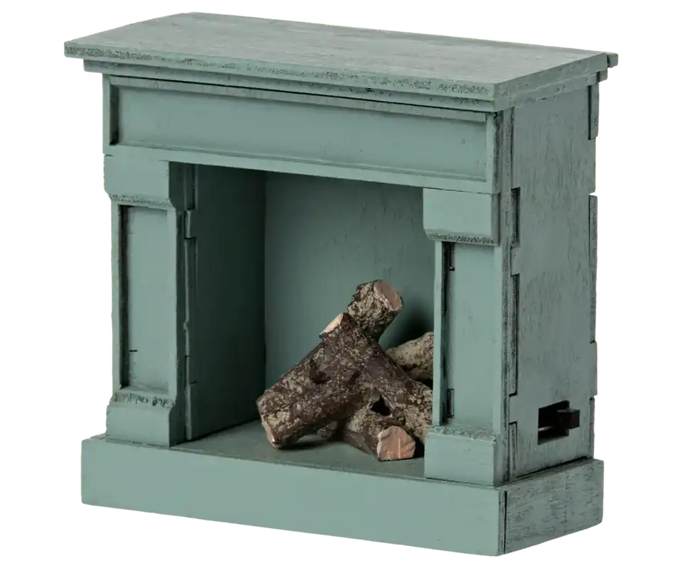 Maileg - Miniatuur Haard voor in poppenhuis (8,5 cm) - Blauw Gereduceerde Prijs