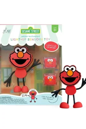 Bestseller Glo Pals - sensorische lichtgevende blokjes voor in bad of sensorisch spel - Sesamstraat Elmo - 2 stuks incl. speelvriendje