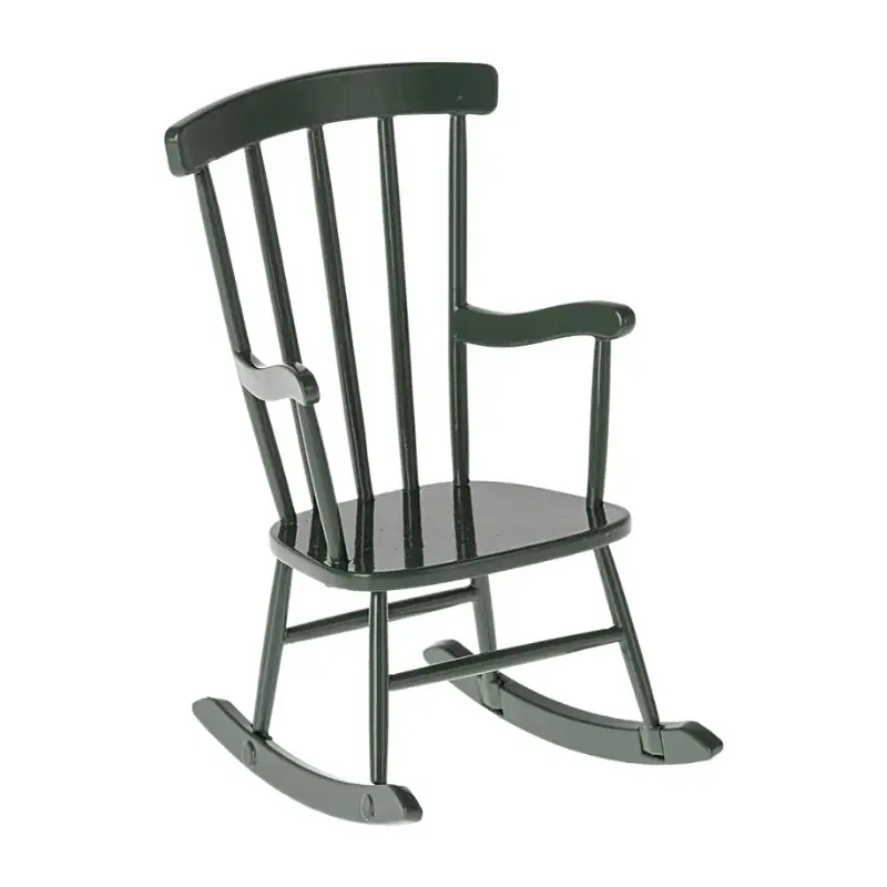 Maileg - Schommelstoel voor in poppenhuis - Dark Green - 11 cm Korting