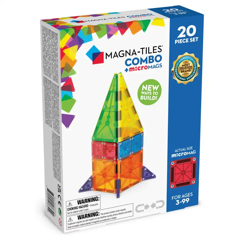 MAGNA-TILES® 20 COMBOset met 12 microMAGS Direct Beschikbaar