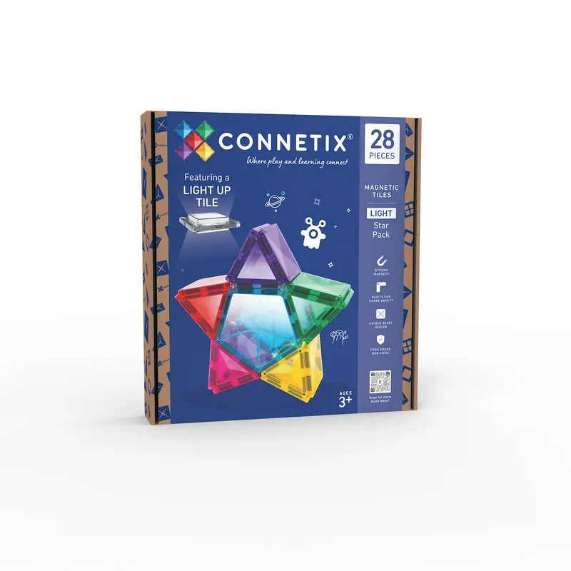 Gereduceerde Prijs CONNETIX - Light Star Pack 28psc - magnetisch constructiespeelgoed