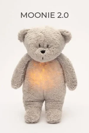 Moonie - Slaapknuffel The Humming Bear 2.0 - Grey Natur White Noise Hete Deal