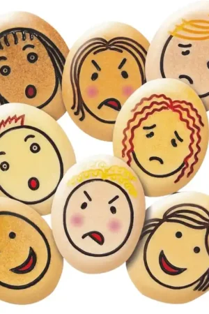 Actieprijs Grote, sensorische emotiestenen 8 stuks - Yellow Door