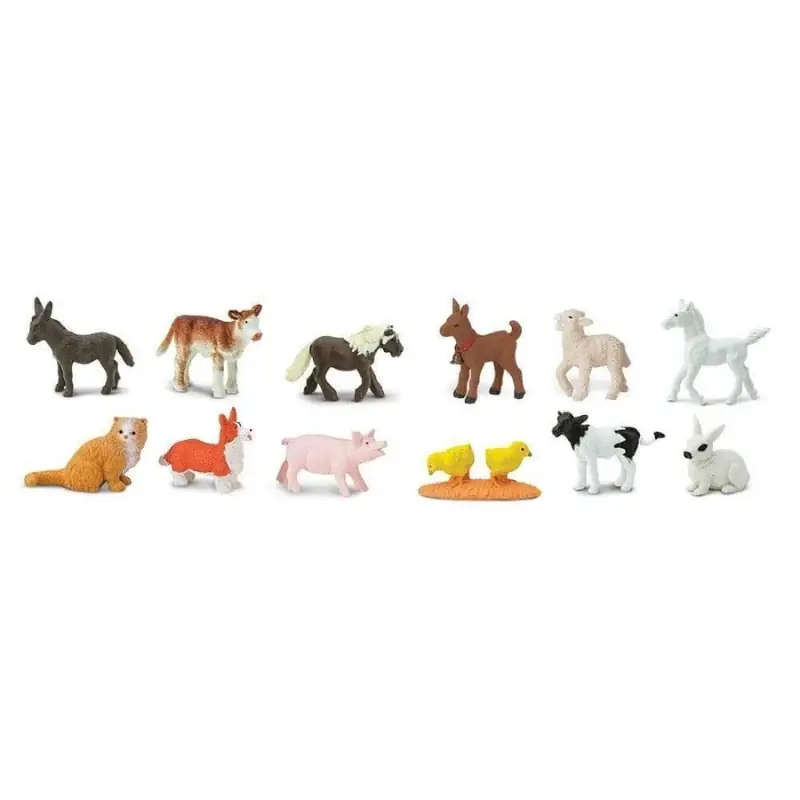 Betaalbaar Speelfiguren Jonge boerderijdieren (12 stuks) - Safari Ltd