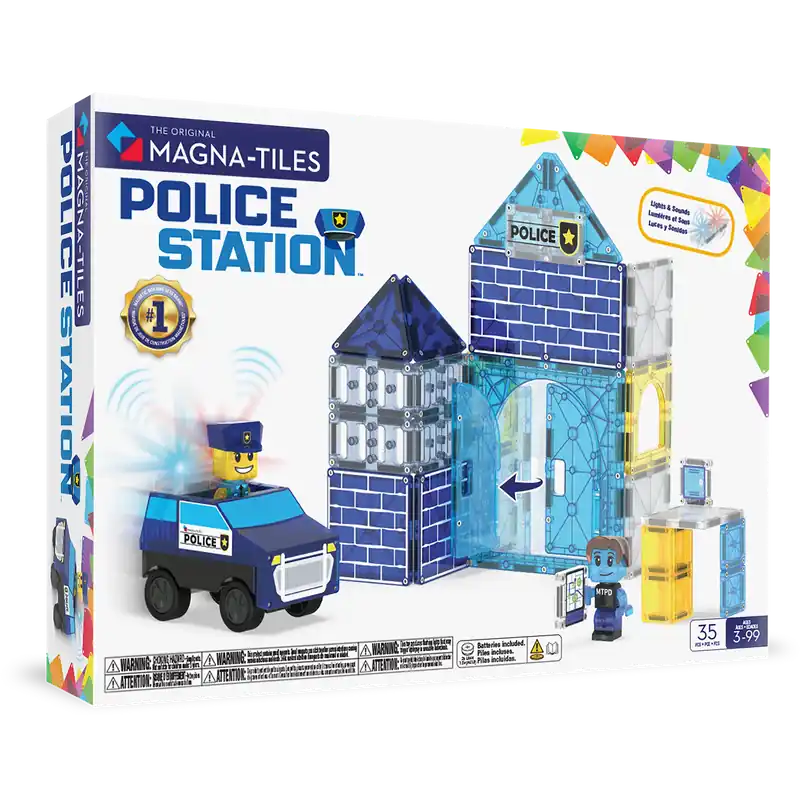 MAGNA-TILES® Police Station met microMAGS (35 stuks) Seizoensaanbieding