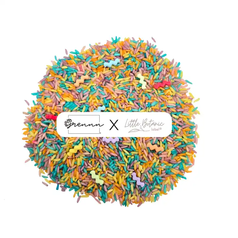 Beperkte Voorraad Grennn x LBL - Gekleurde sensorische rijst 750 gram - Waves Pastel