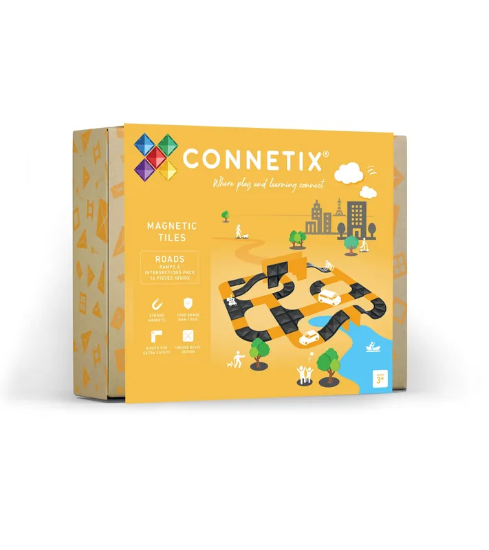 CONNETIX - Ramps & Intersections Pack 16 stuks - magnetisch constructiespeelgoed Populair
