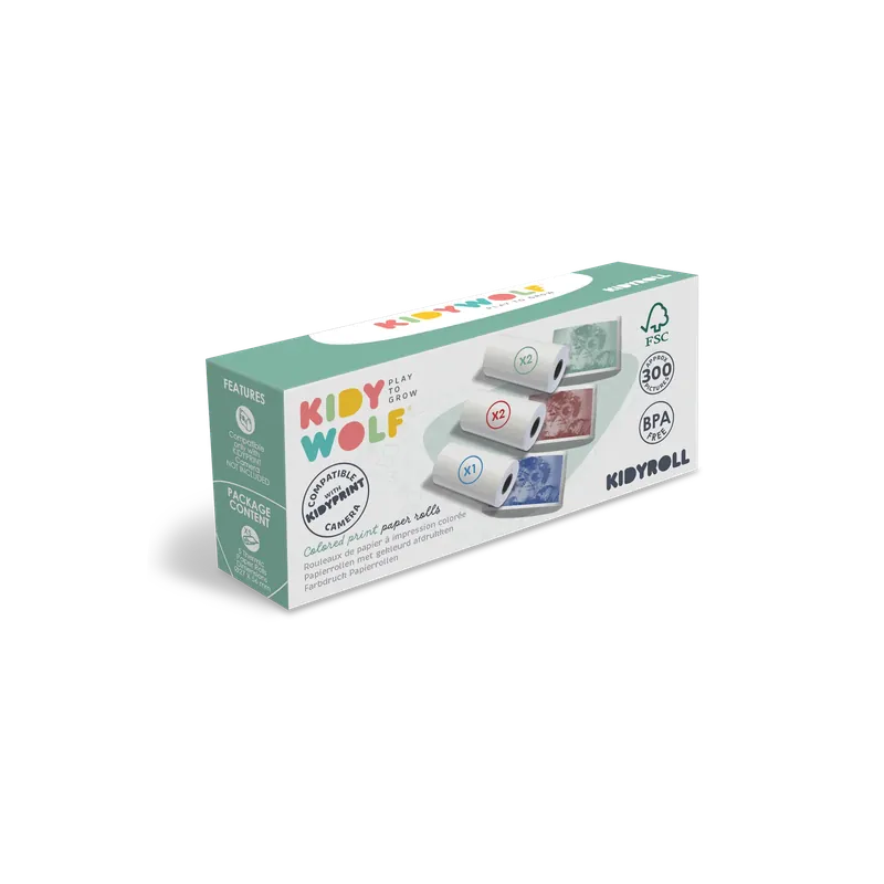 Merkproduct Kidywolf - Kidyroll 5 gekleurde Rollen voor Kidyprint