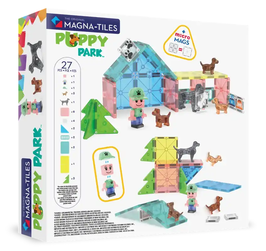 Direct Verzonden MAGNA-TILES® Puppy Park met microMAGS (27 stuks)