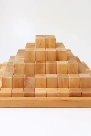 Snelle Levering Grimm's - Houten Blokken Piramide natuurkleur (100 stuks) groot