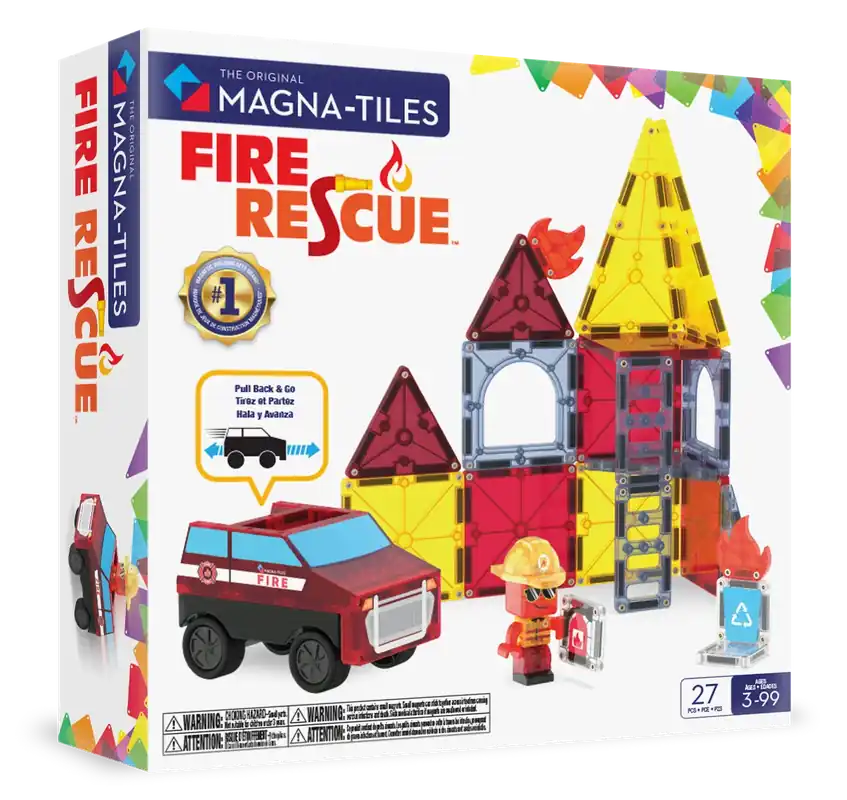 Aanbieding MAGNA-TILES® Fire Station met microMAGS (27 stuks)