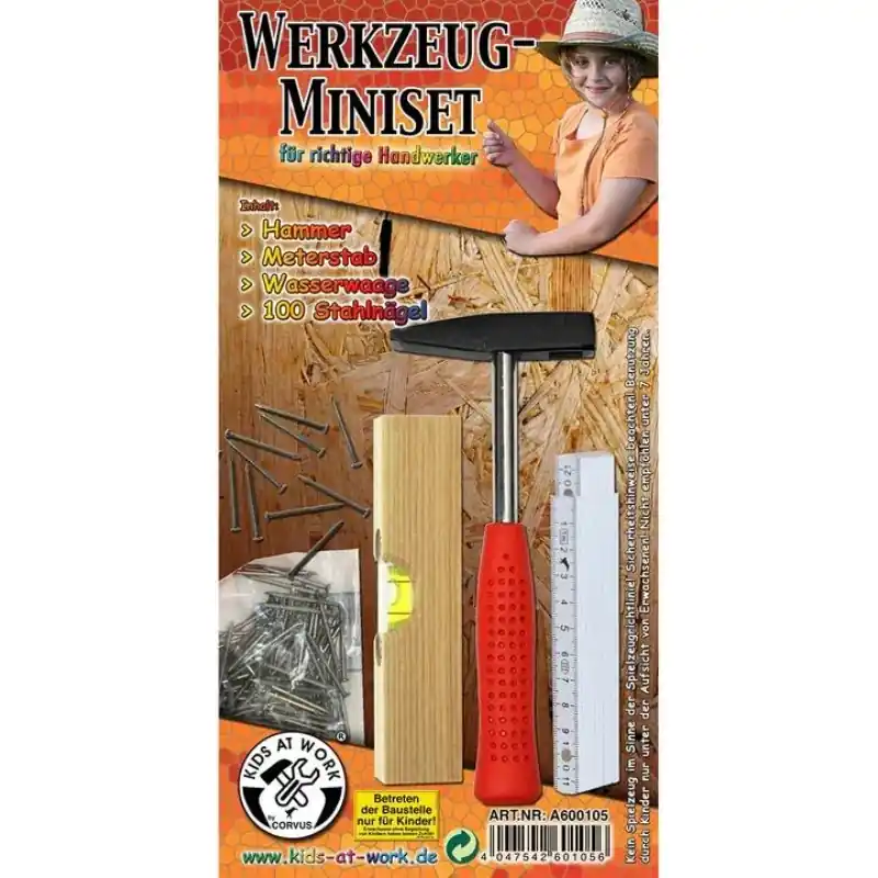 Timmerset (hamer, duimstok, spijkers, waterpas) - Kids at work Exclusieve Aanbieding
