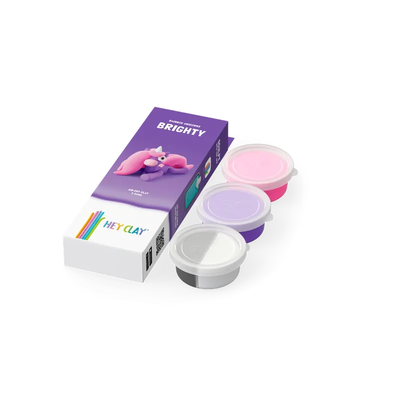 Hey Clay - Unicorns Brighty (3 potjes) Exclusieve Aanbieding