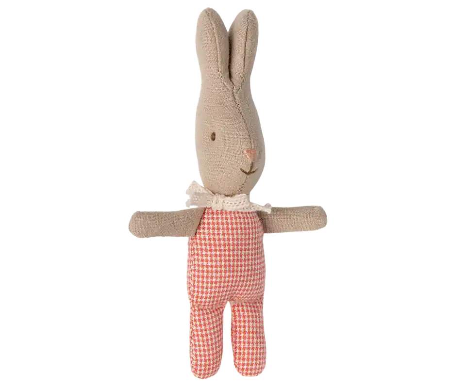 Maileg - My Konijntje staande oortjes 11 cm - Red check Populair
