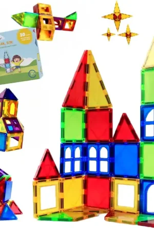 Gladi Tiles - 30 stuks - Magnetic Tiles - Magnetisch Speelgoed Gratis Retour
