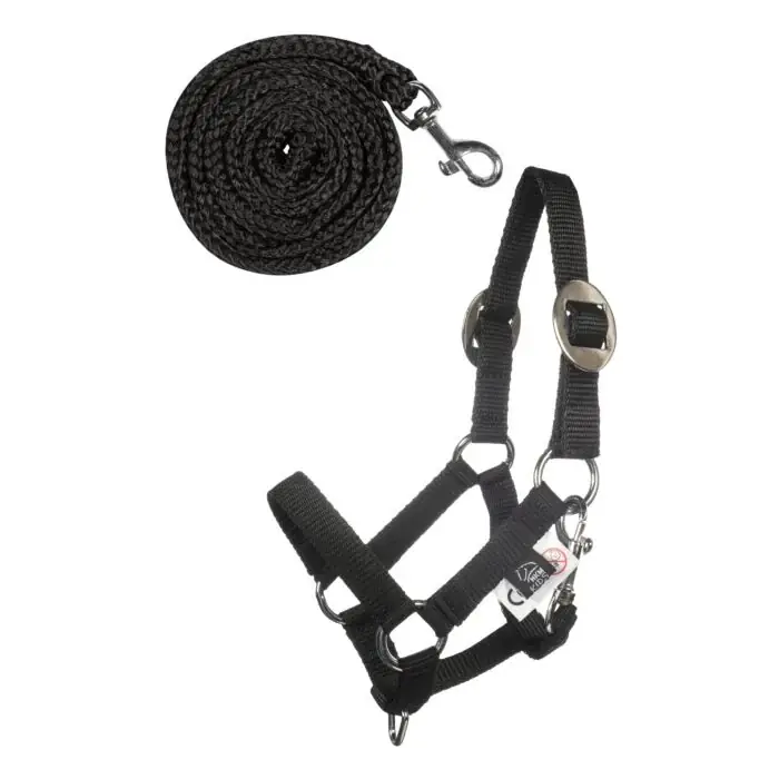 HKM - Halster en halstertouw voor stokpaard hobby horse - zwart Beste Prijs