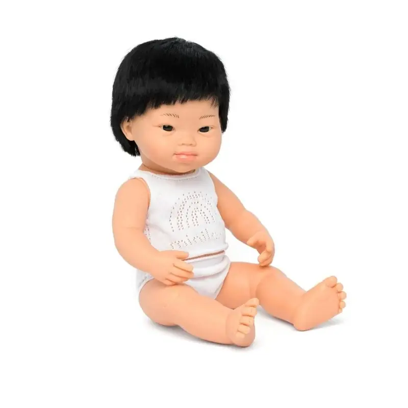 Goedkoop Pop Aziatische jongen met Down syndroom (38 cm) - Miniland
